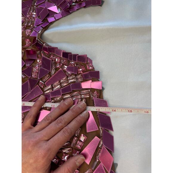 Grisha Acrylic Mirror Cutout Mini Dress Sz Small Pink Festival Rave Love Island - Picture 14 of 14